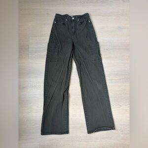 Levi's Olive Green High-Rise Loose Straight Pants
